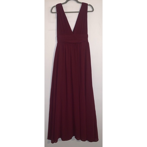 Lulu's Heavenly Hues Women S Burgundy Maxi Dress Bridesmaids Wedding Formal Prom - Picture 7 of 16